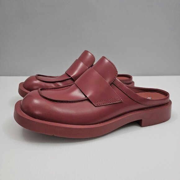 NEW Camper Mil 1978 Mule Loafer Womens EU 40 Red Leather Slide Backless Slip On - Picture 13 of 13